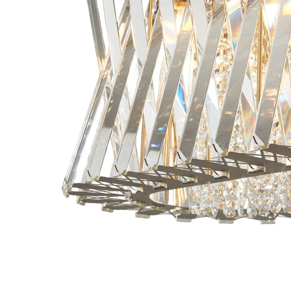 Faline 14 Light Linear Pendant in Antique Brass & Clear Crystal Glass