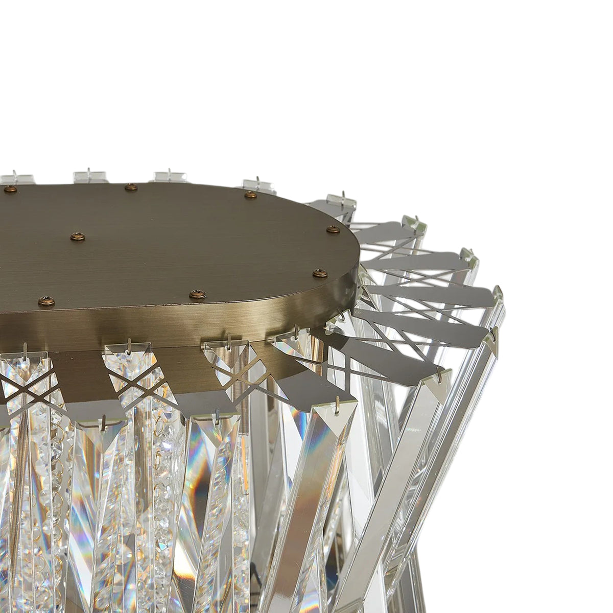 Faline 14 Light Linear Pendant in Antique Brass & Clear Crystal Glass