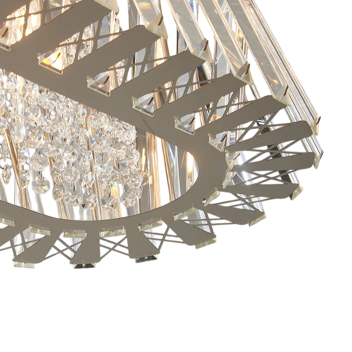 Faline 14 Light Linear Pendant in Polished Nickel & Clear Crystal Glass