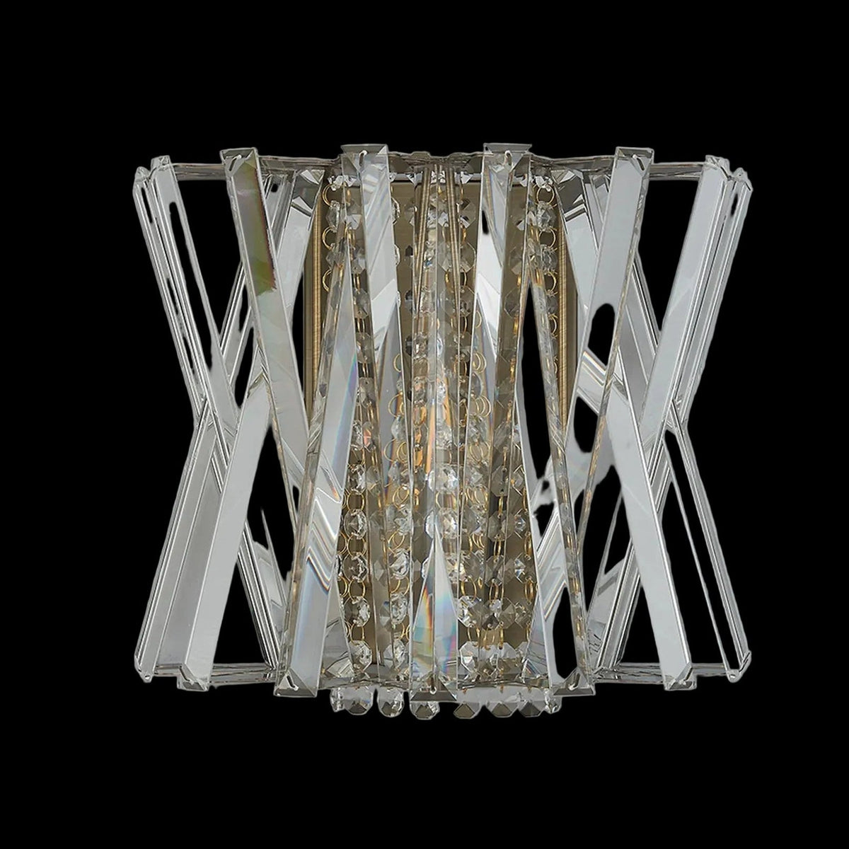 Faline Wall Light in Antique Brass & Clear Crystal Glass