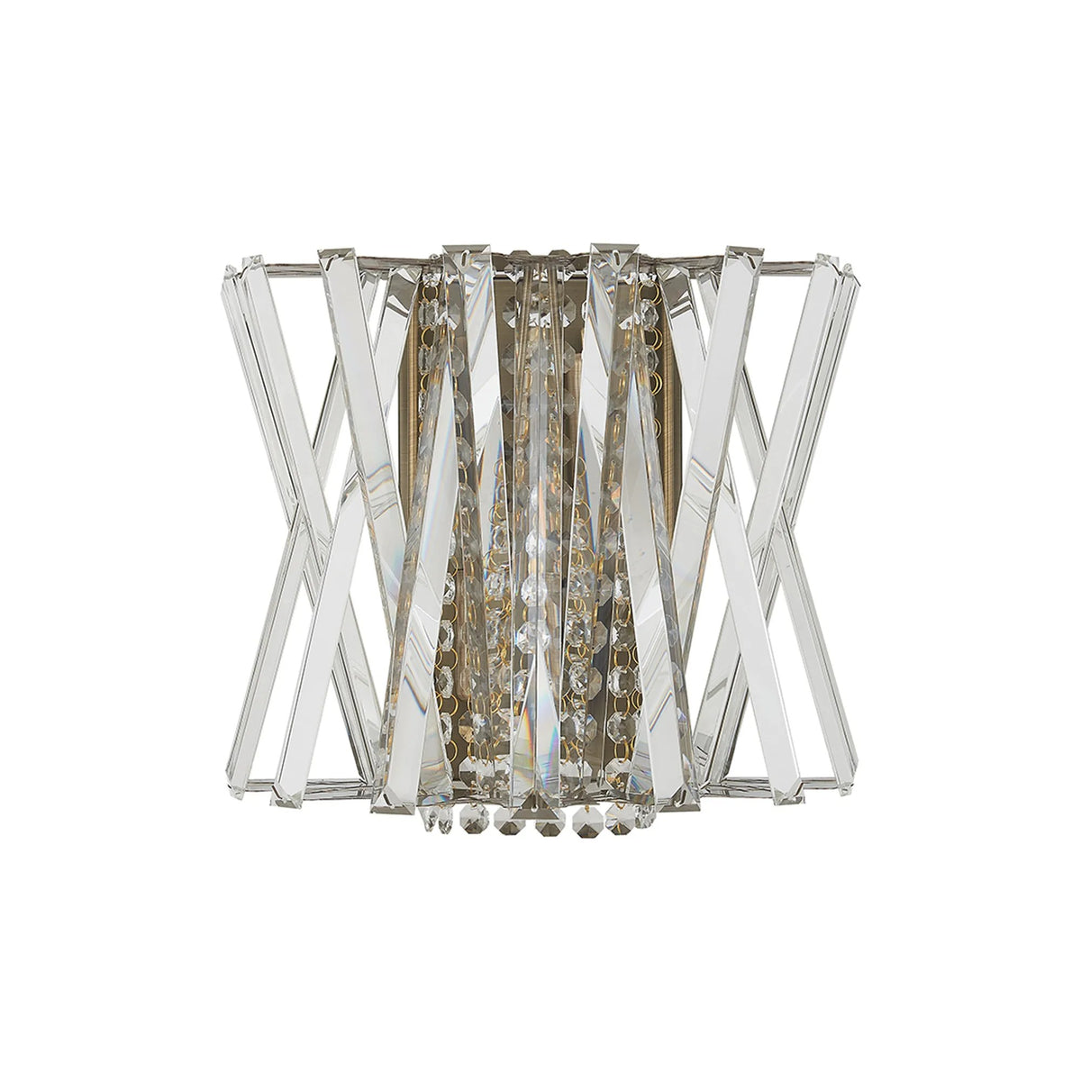 Faline Wall Light in Antique Brass & Clear Crystal Glass