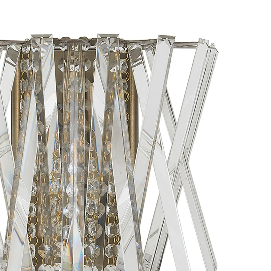 Faline Wall Light in Antique Brass & Clear Crystal Glass