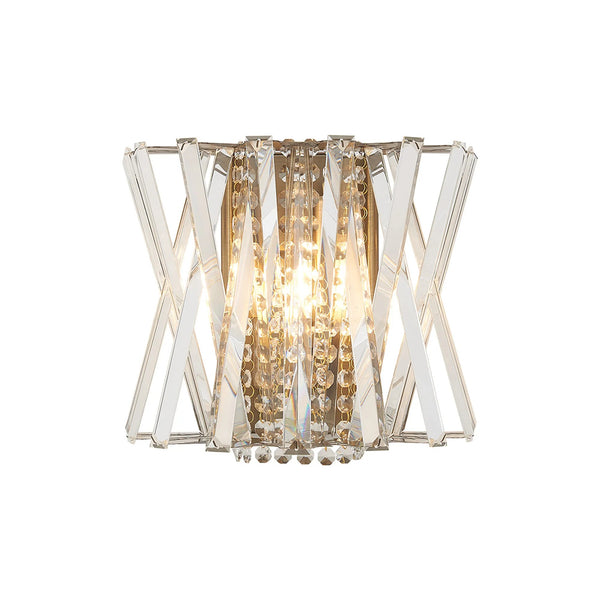 Faline Wall Light in Antique Brass & Clear Crystal Glass