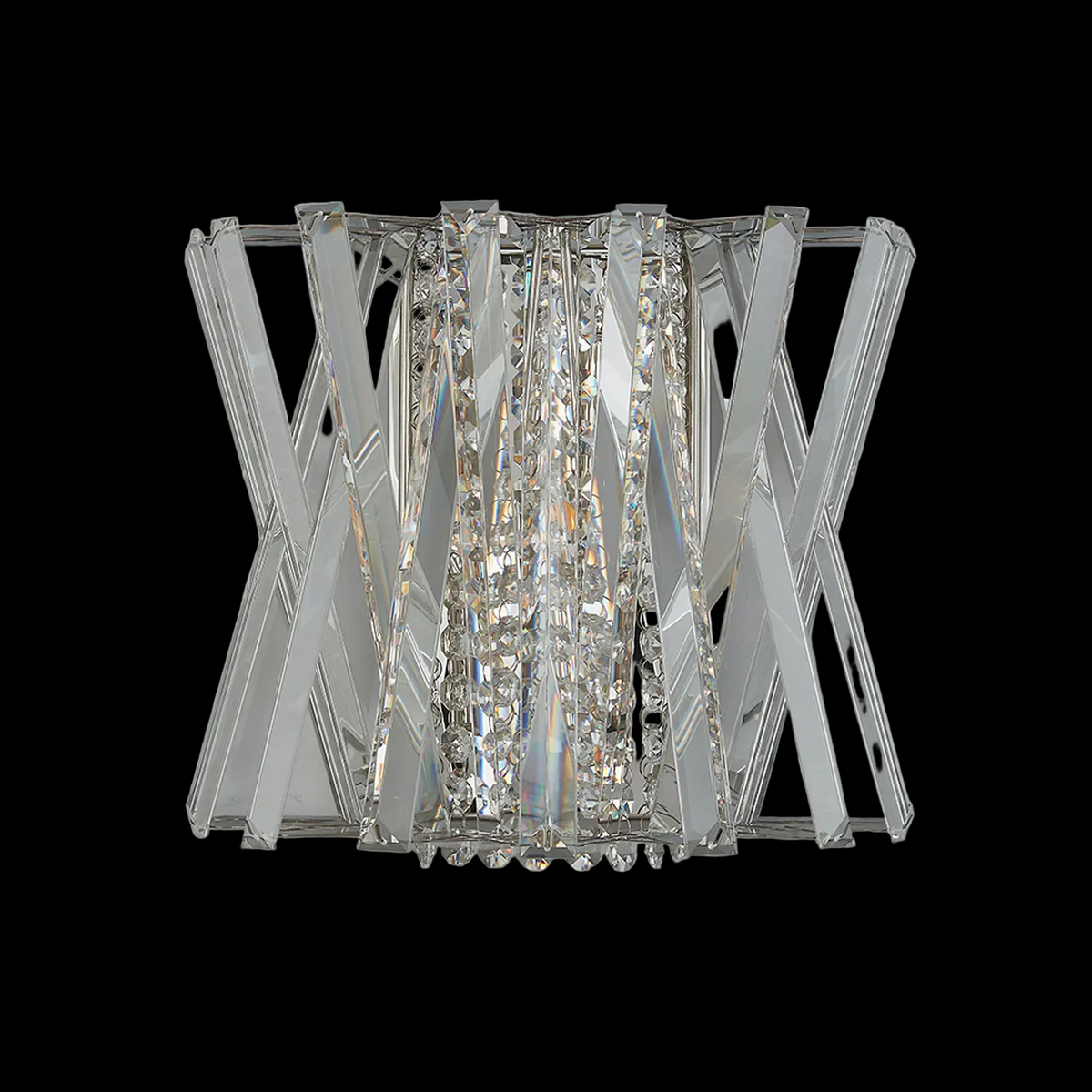 Faline Wall Light in Polished Nickel & Clear Crystal Glass