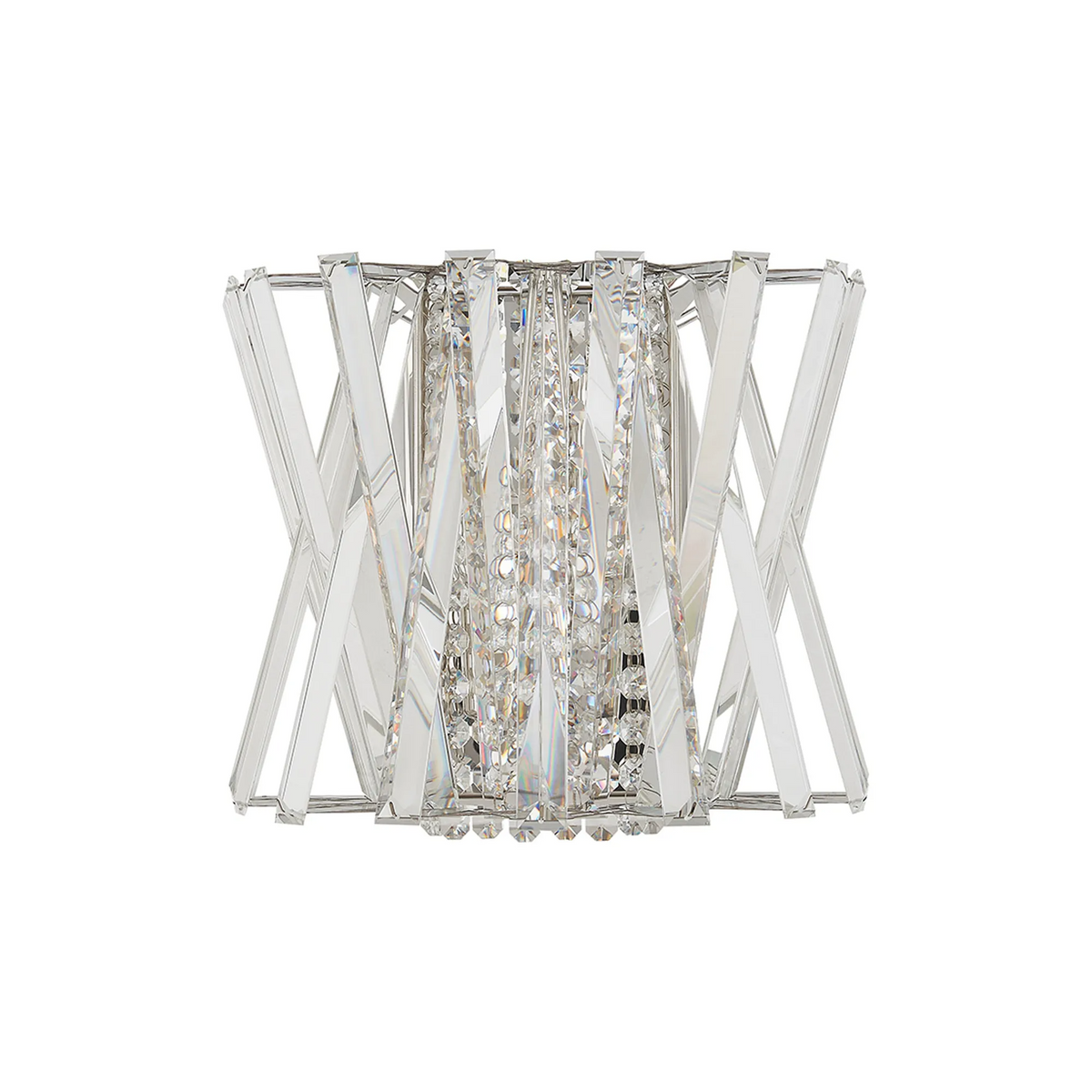 Faline Wall Light in Polished Nickel & Clear Crystal Glass