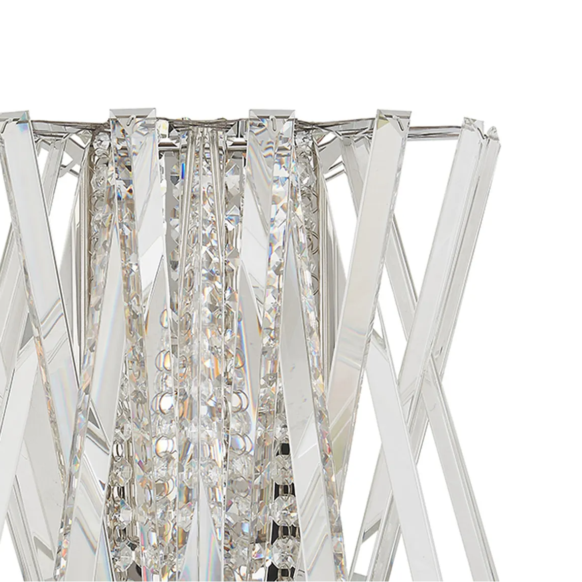 Faline Wall Light in Polished Nickel & Clear Crystal Glass