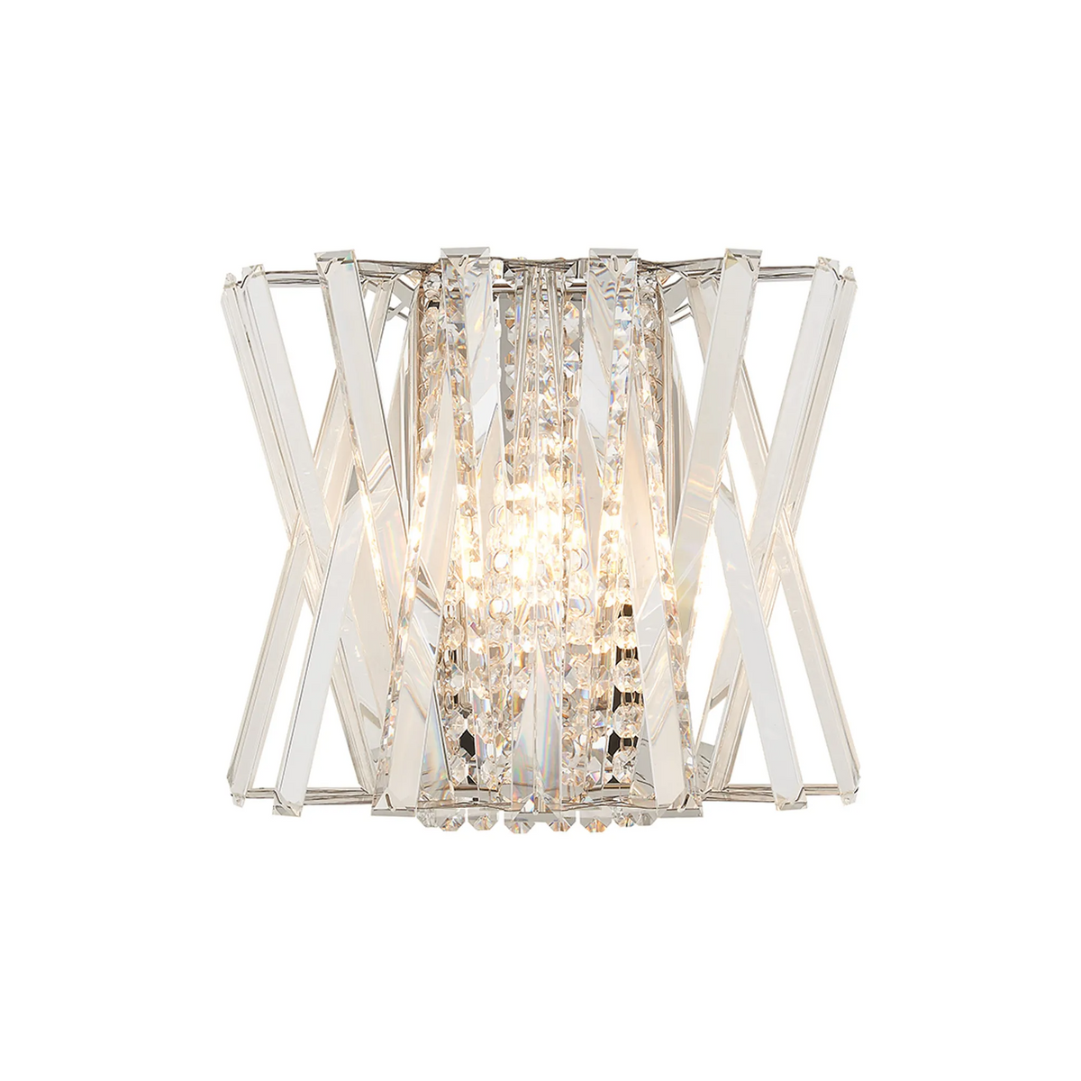 Faline Wall Light in Polished Nickel & Clear Crystal Glass