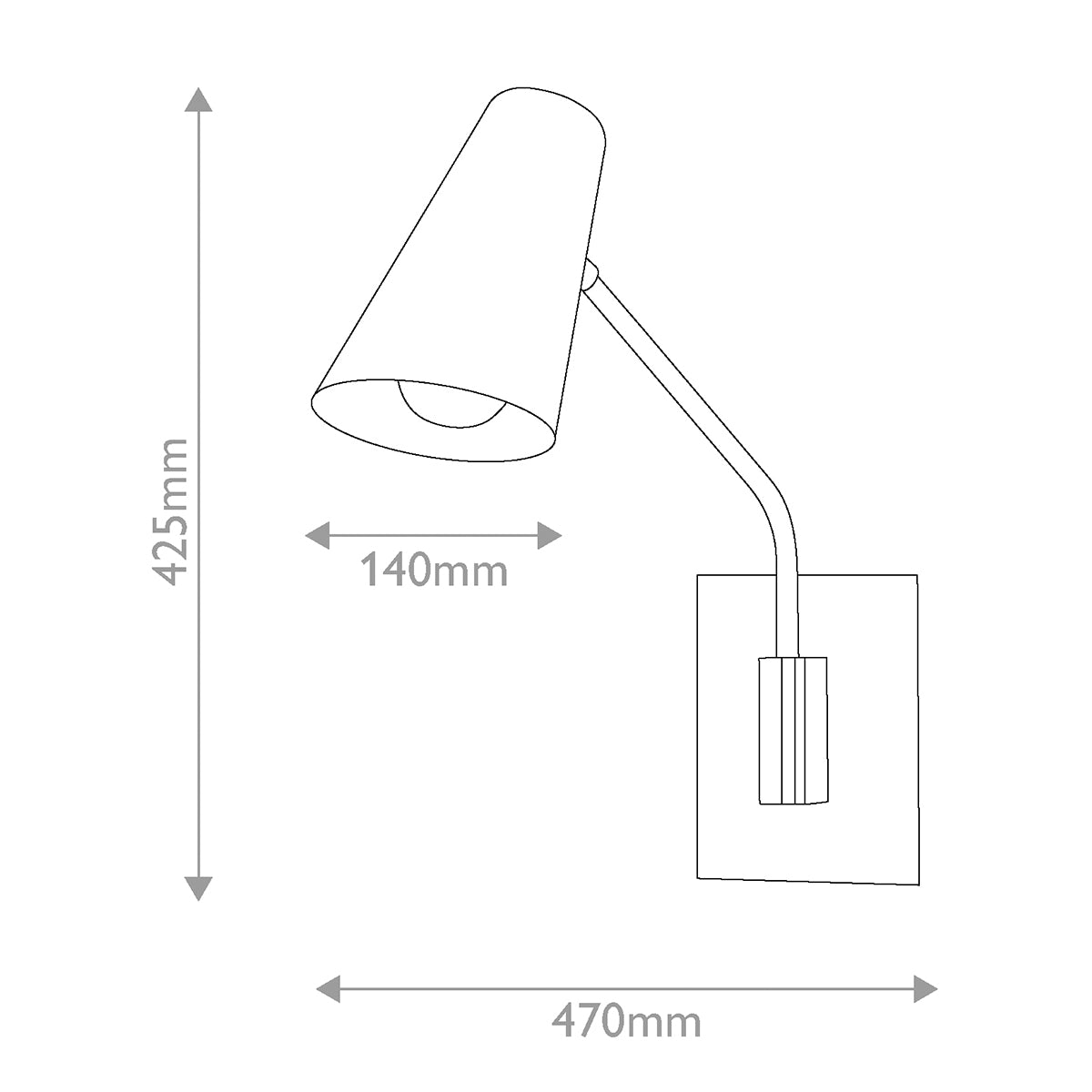 Bray Switched and Fully Adjustable Wall Light in Black