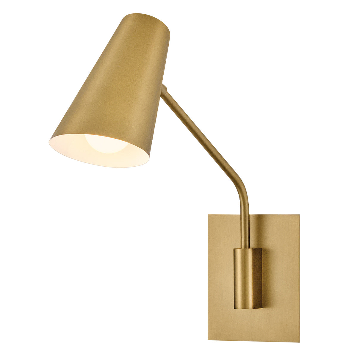 Bray Switched and Fully Adjustable Wall Light in Lacquered Brass