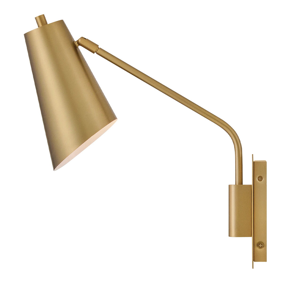 Bray Switched and Fully Adjustable Wall Light in Lacquered Brass