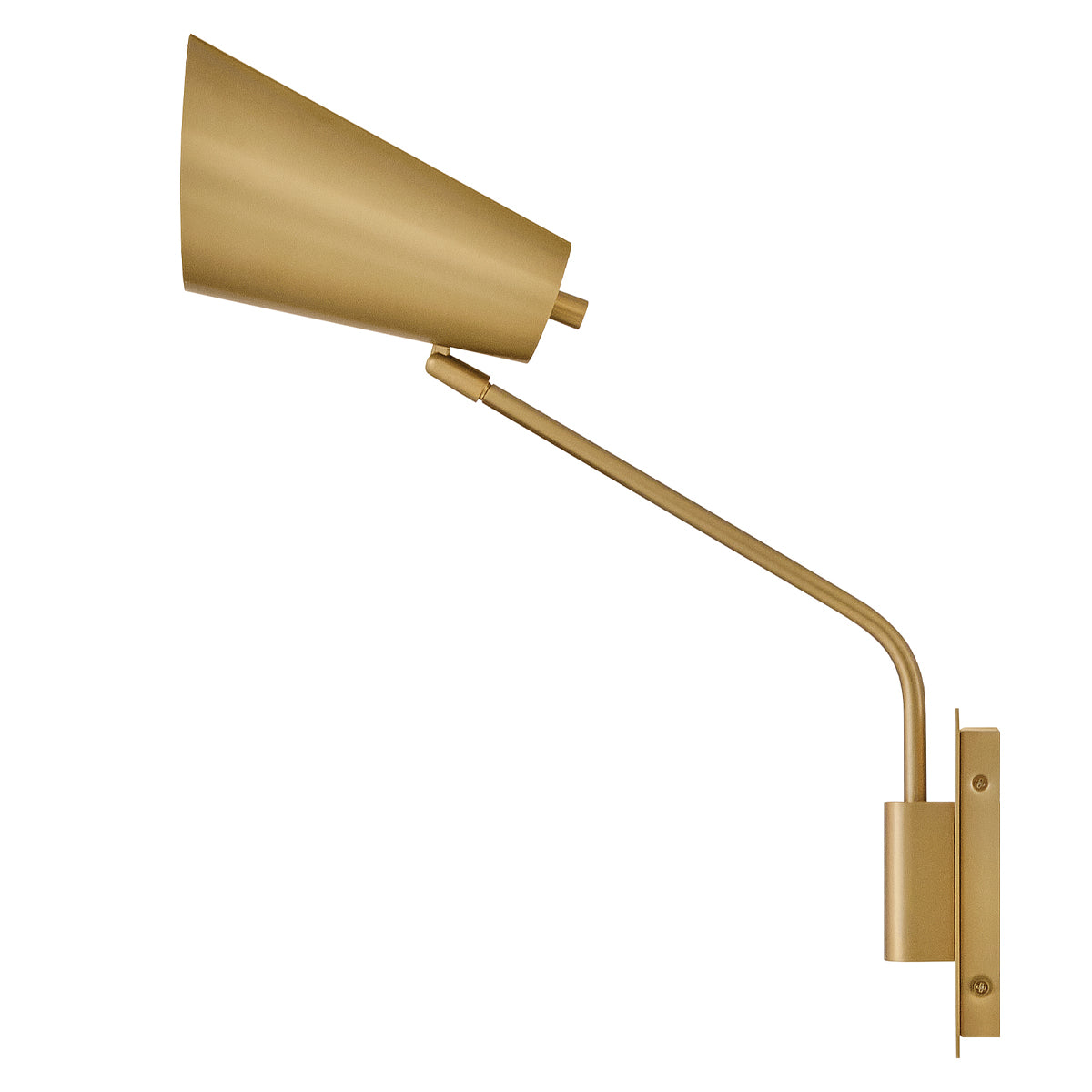 Bray Switched and Fully Adjustable Wall Light in Lacquered Brass