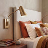 Bray Switched and Fully Adjustable Wall Light in Lacquered Brass