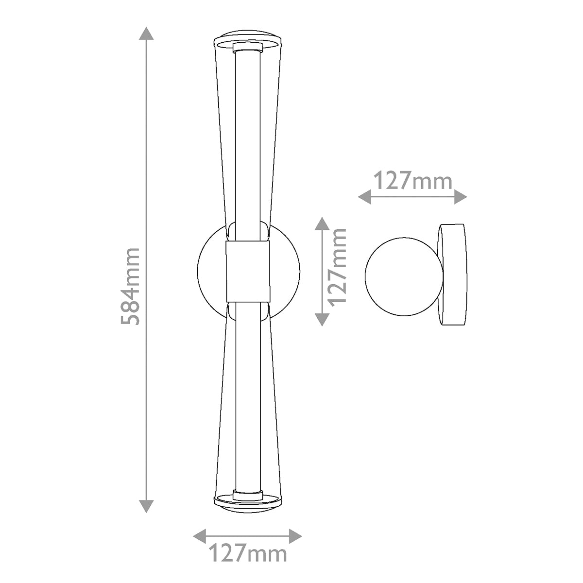 Elin IP44 Dimmable LED Bathroom Wall Light in Lacquered Brass