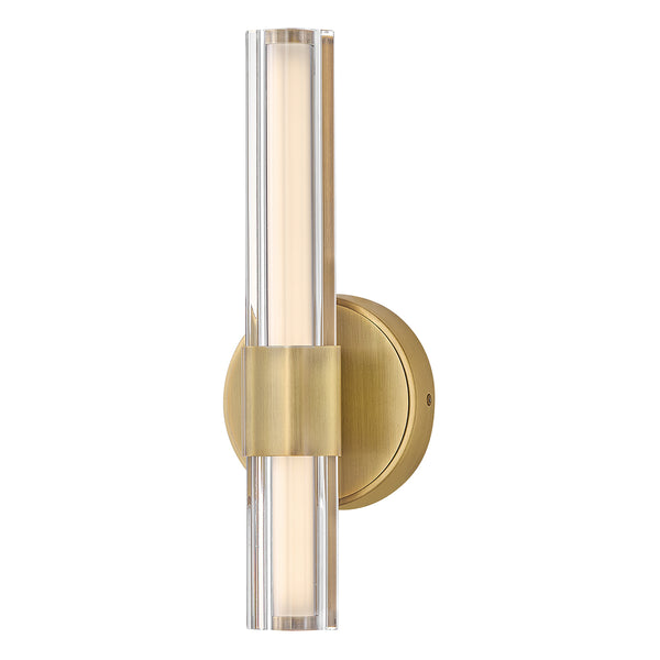 Georgette IP44 Dimmable LED Small Bathroom Wall Light in Lacquered Brass