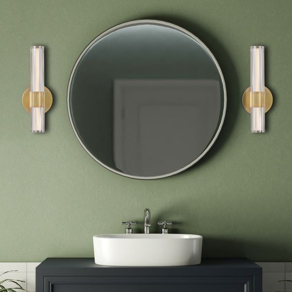 Georgette IP44 Dimmable LED Small Bathroom Wall Light in Lacquered Brass