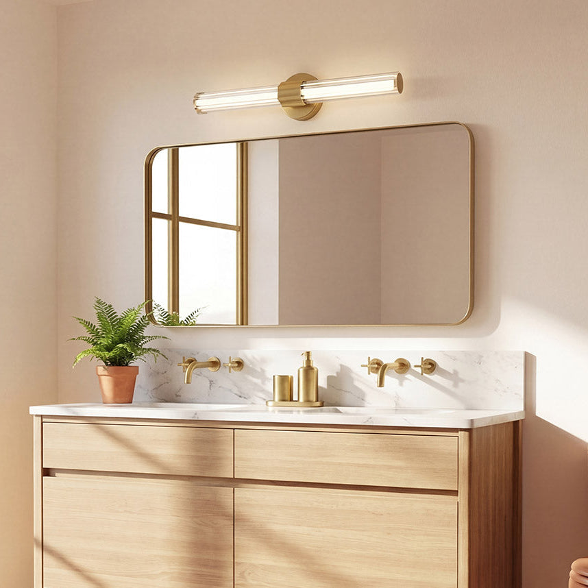 Georgette IP44 Dimmable LED Bathroom Wall Light in Lacquered Brass