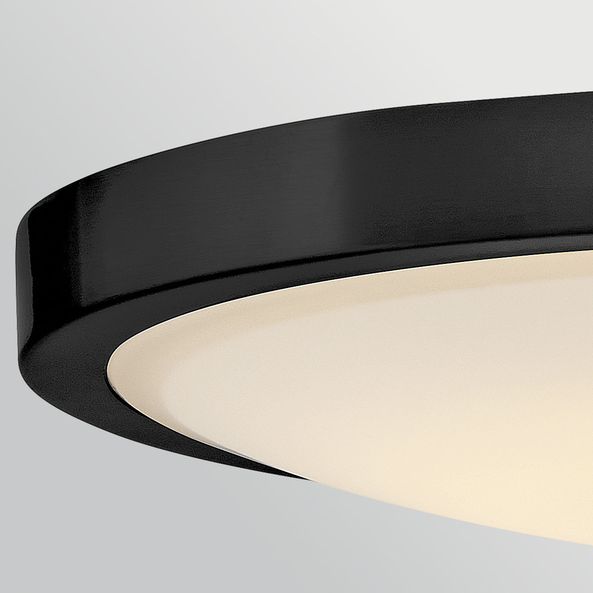 Kieran CCT LED Dimmable Semi-Flush Ceiling Light in Black with Brass Accents