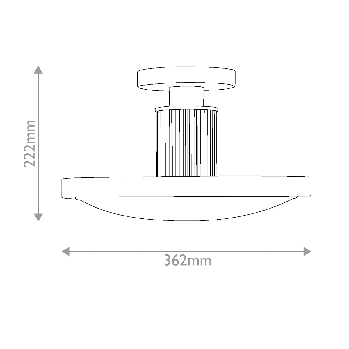 Kieran CCT LED Dimmable Semi-Flush Ceiling Light in Black with Brass Accents