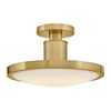 Kieran CCT LED Dimmable Semi-Flush Ceiling Light in Lacquered Brass