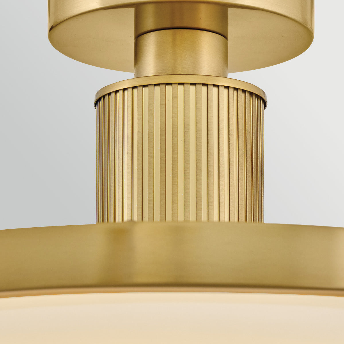 Kieran CCT LED Dimmable Semi-Flush Ceiling Light in Lacquered Brass