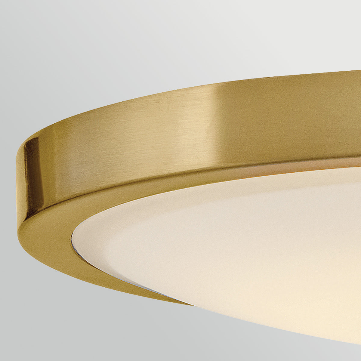 Kieran CCT LED Dimmable Semi-Flush Ceiling Light in Lacquered Brass