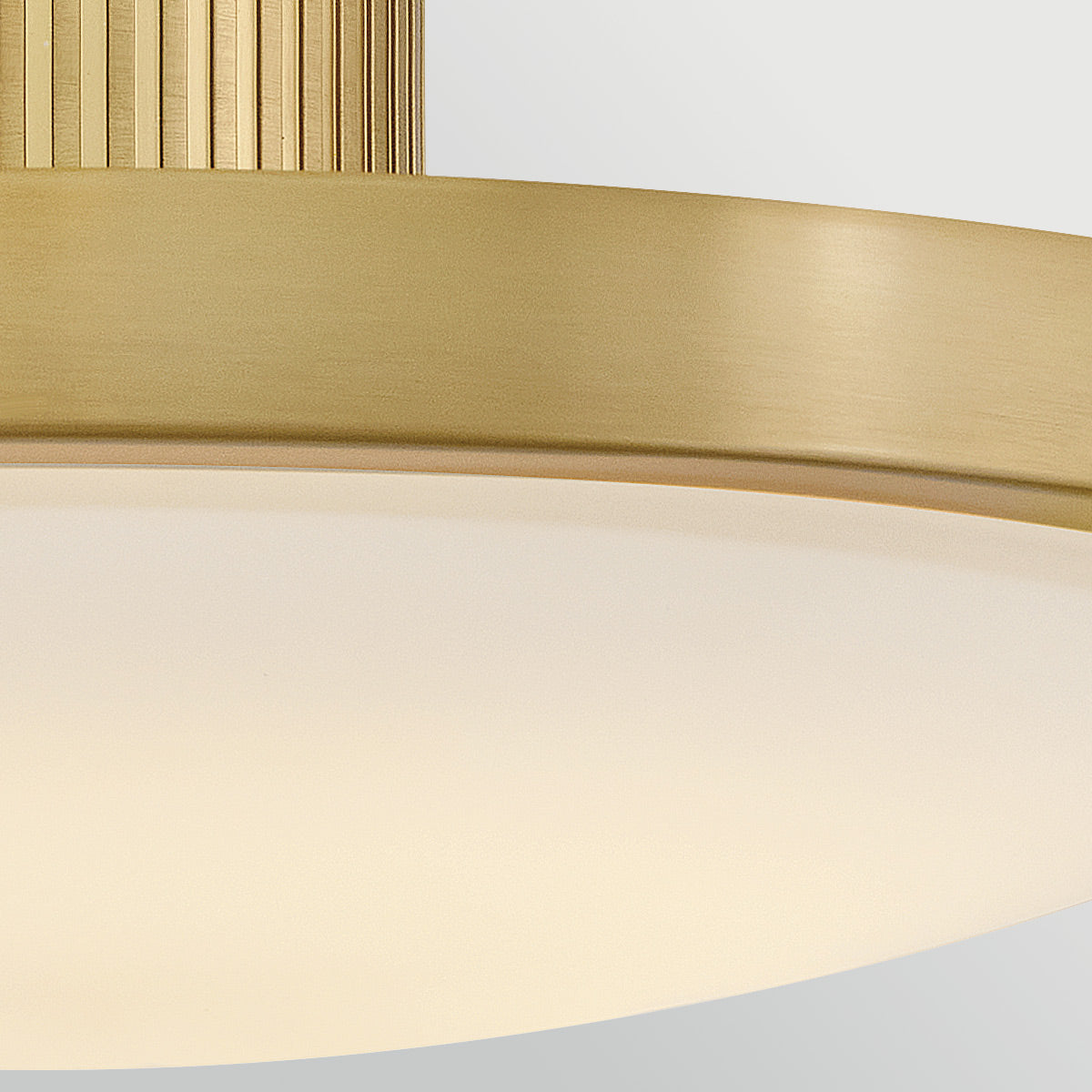 Kieran CCT LED Dimmable Semi-Flush Ceiling Light in Lacquered Brass