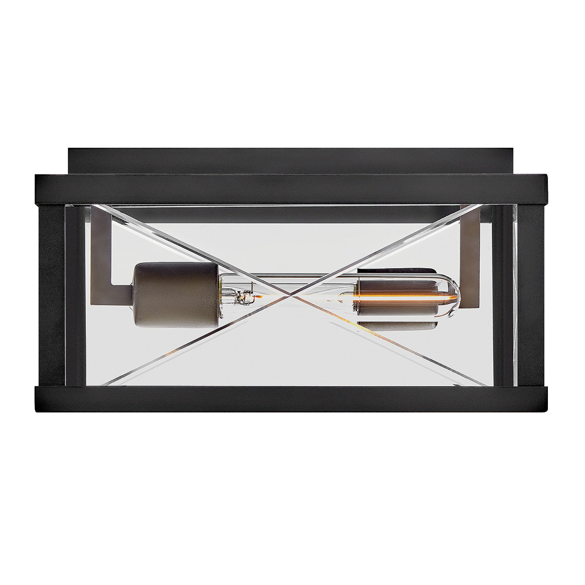 Monte IP44 Porch Ceiling Light in Black with Argyle Cut Glass
