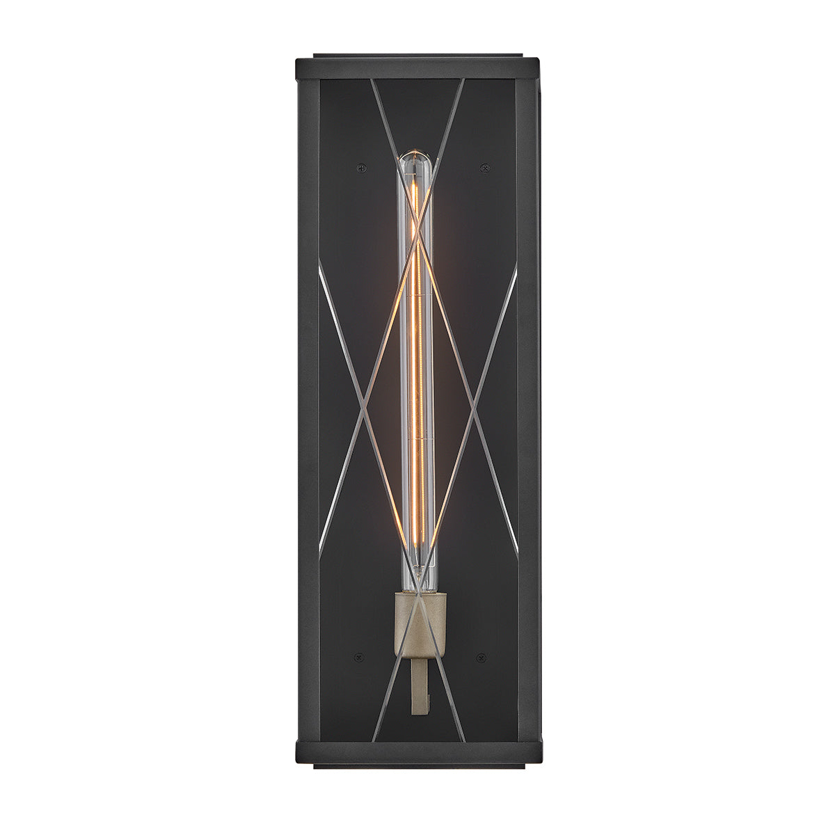Monte IP44 Large Wall Lantern in Black with Argyle Cut Glass