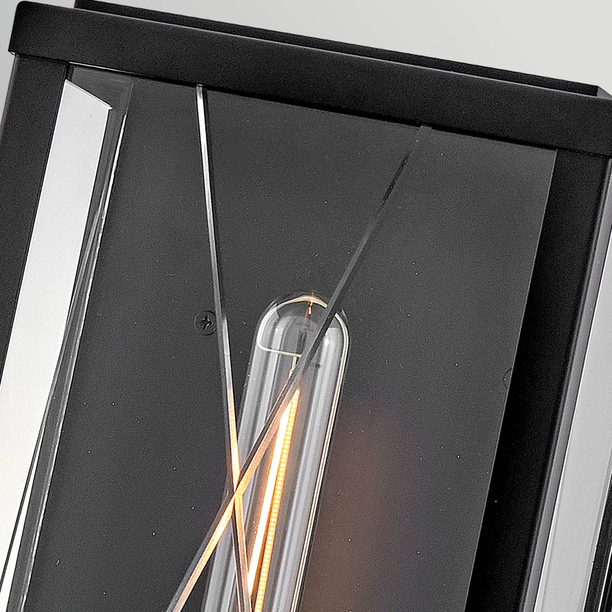 Monte IP44 Large Wall Lantern in Black with Argyle Cut Glass
