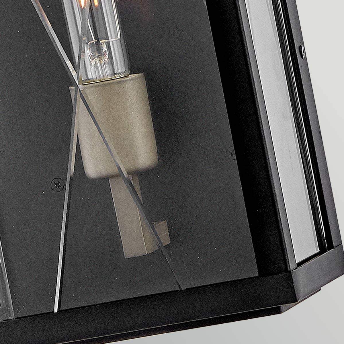 Monte IP44 Large Wall Lantern in Black with Argyle Cut Glass