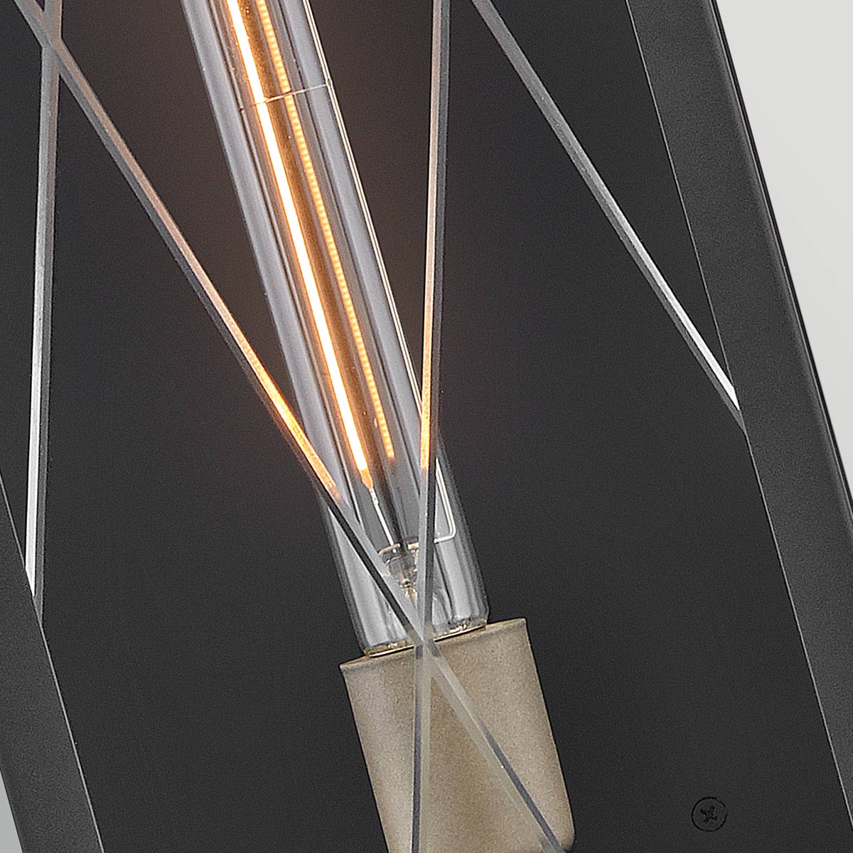 Monte IP44 Large Wall Lantern in Black with Argyle Cut Glass