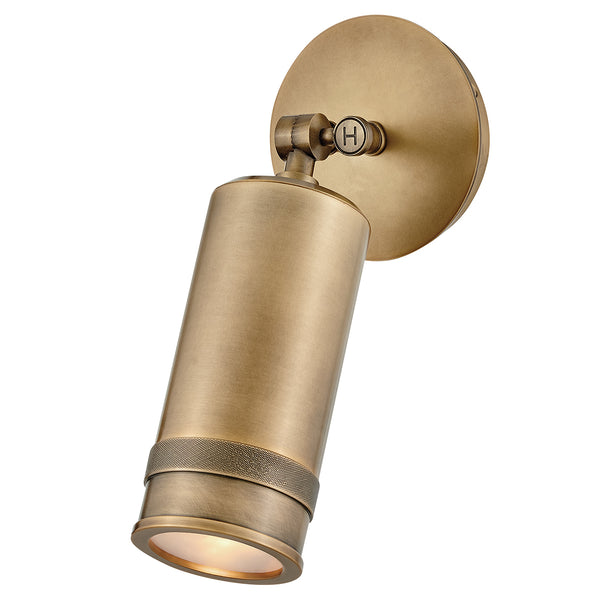 Pratt IP44 Exterior Single Adjustable Spotlight in Heritage Brass