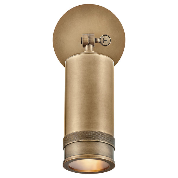 Pratt IP44 Exterior Single Adjustable Spotlight in Heritage Brass