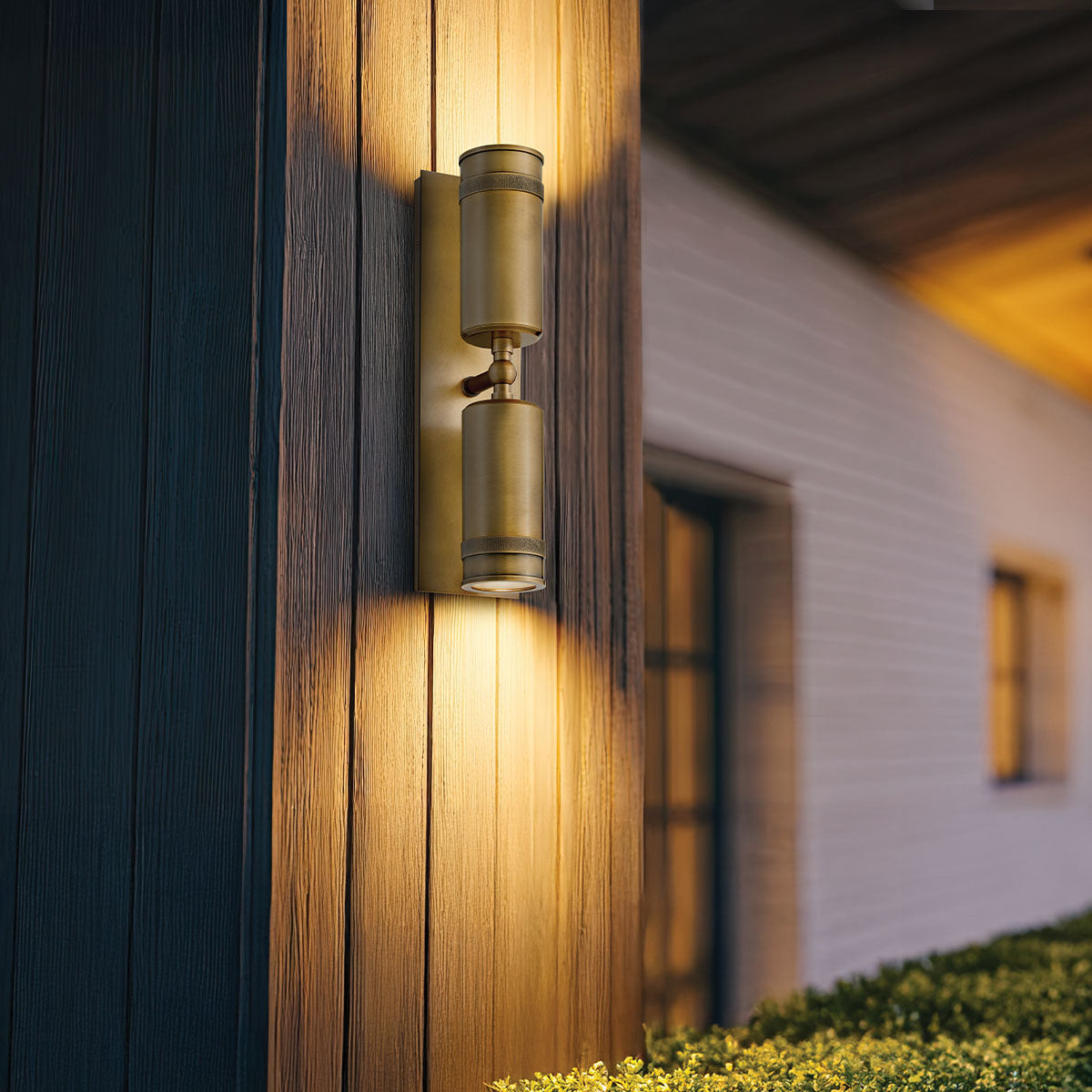 Pratt IP44 Exterior Up and Down Wall Light in Heritage Brass
