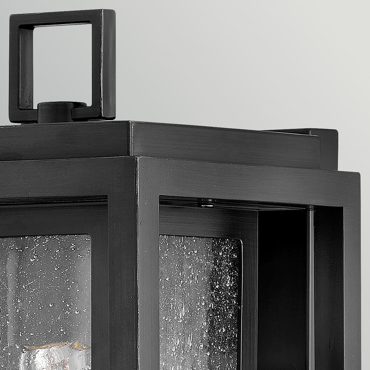 Republic IP44 Coastal Medium Wall Lantern in Black with Clear Seedy Glass