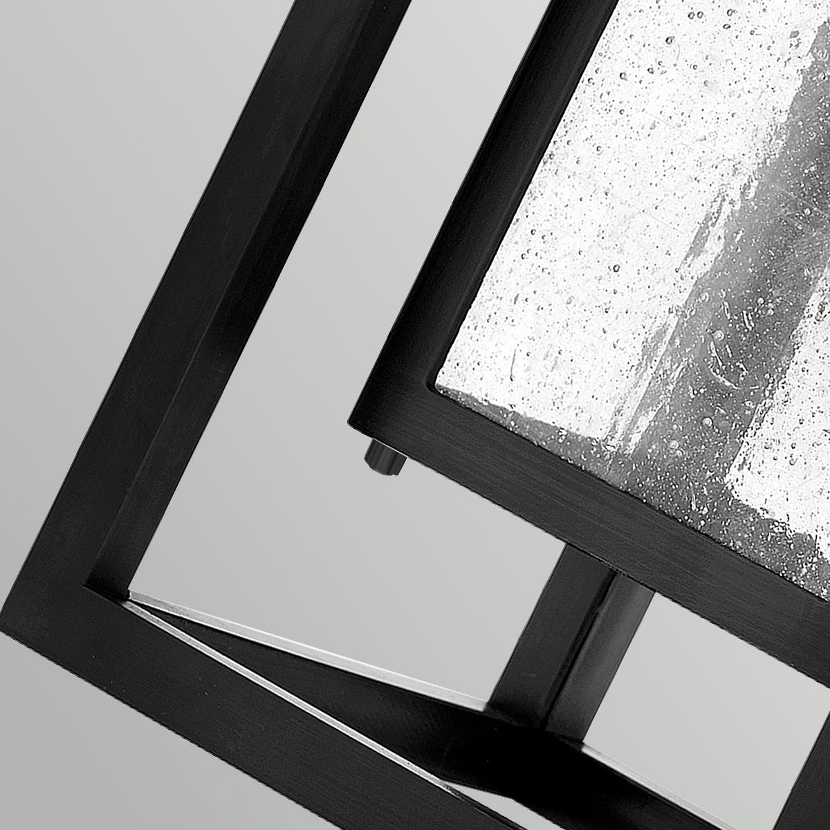 Republic IP44 Coastal Medium Wall Lantern in Black with Clear Seedy Glass