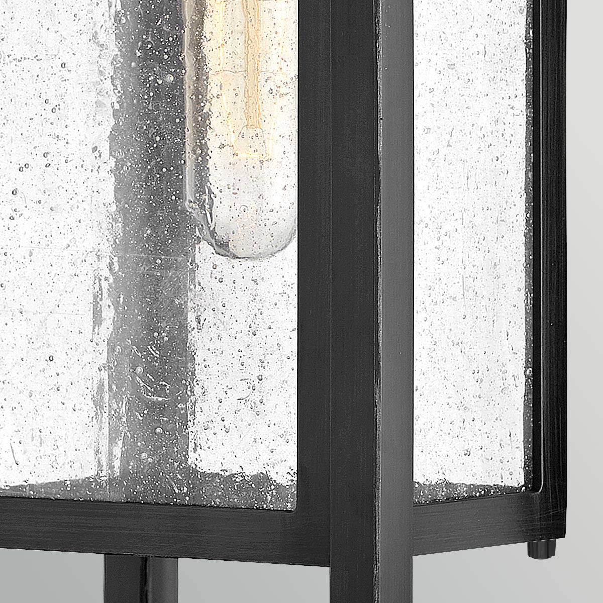 Republic IP44 Coastal Medium Wall Lantern in Black with Clear Seedy Glass