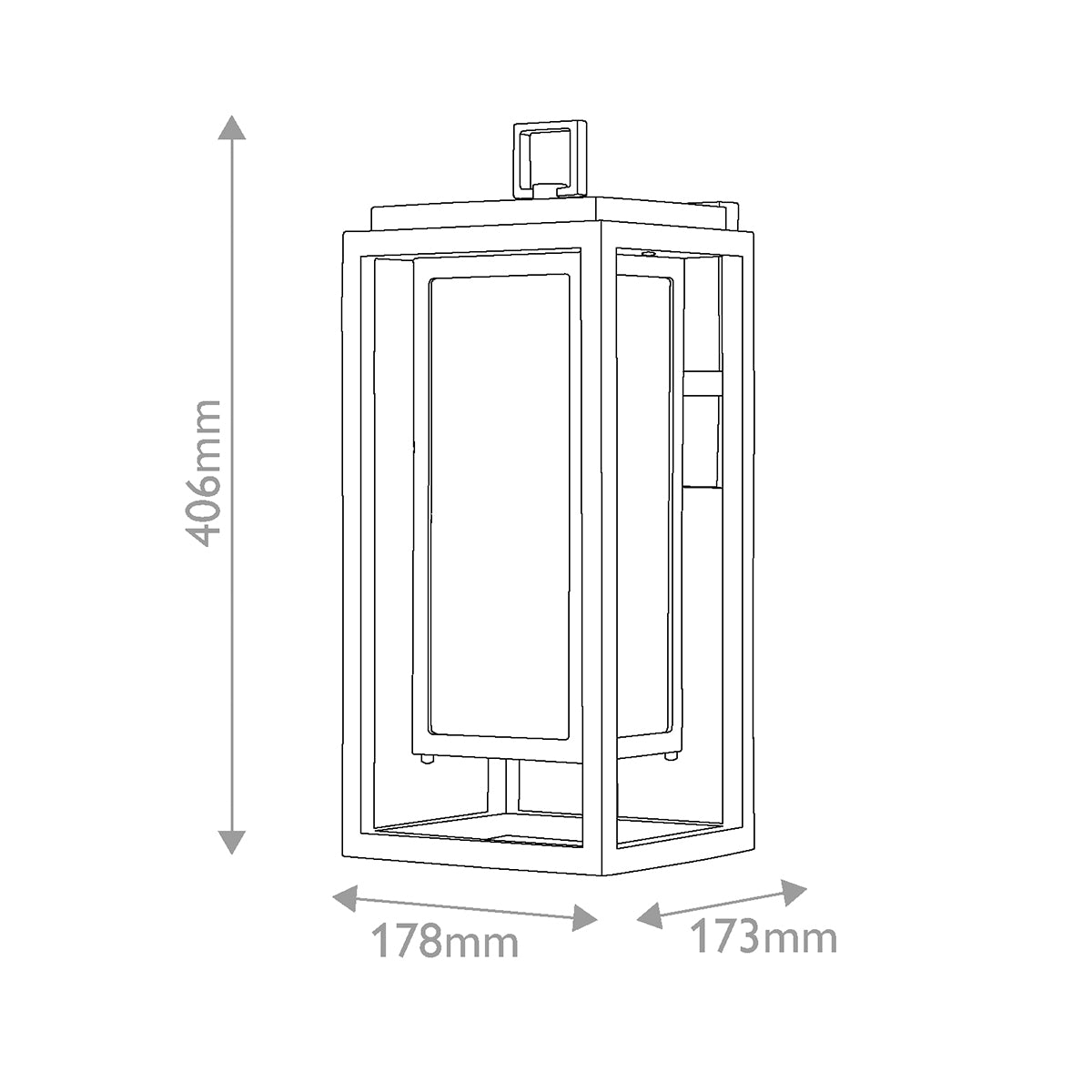 Republic IP44 Coastal Medium Wall Lantern in Black with Clear Seedy Glass
