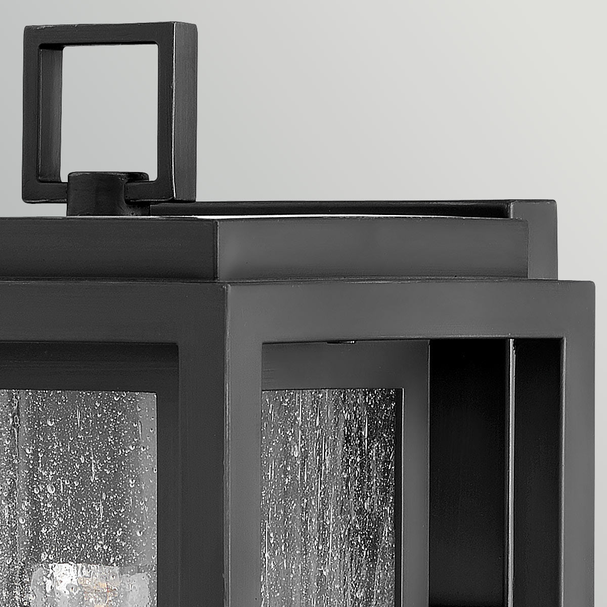 Republic IP44 Coastal Small Wall Lantern in Black with Clear Seedy Glass