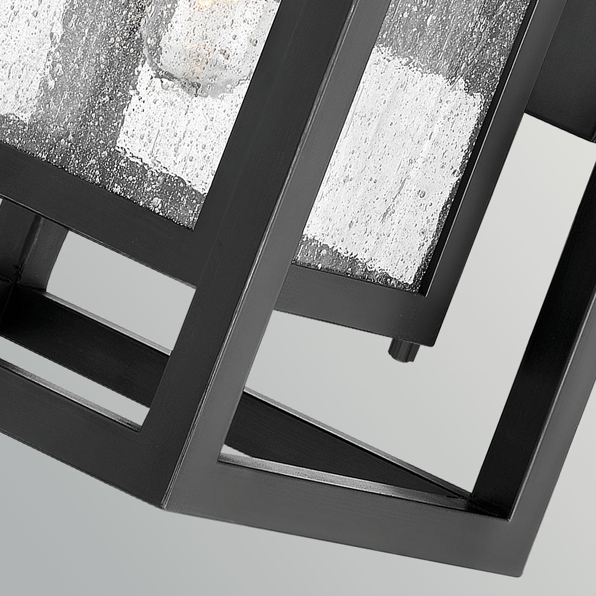 Republic IP44 Coastal Small Wall Lantern in Black with Clear Seedy Glass