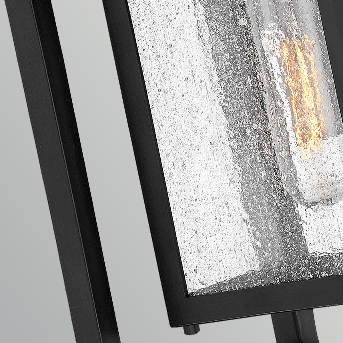 Republic IP44 Coastal Small Wall Lantern in Black with Clear Seedy Glass
