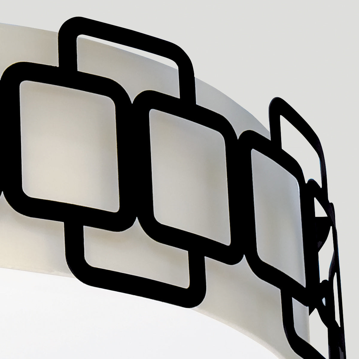 Sabina Four Lamp Flush Ceiling Light in Black with Off White Shade