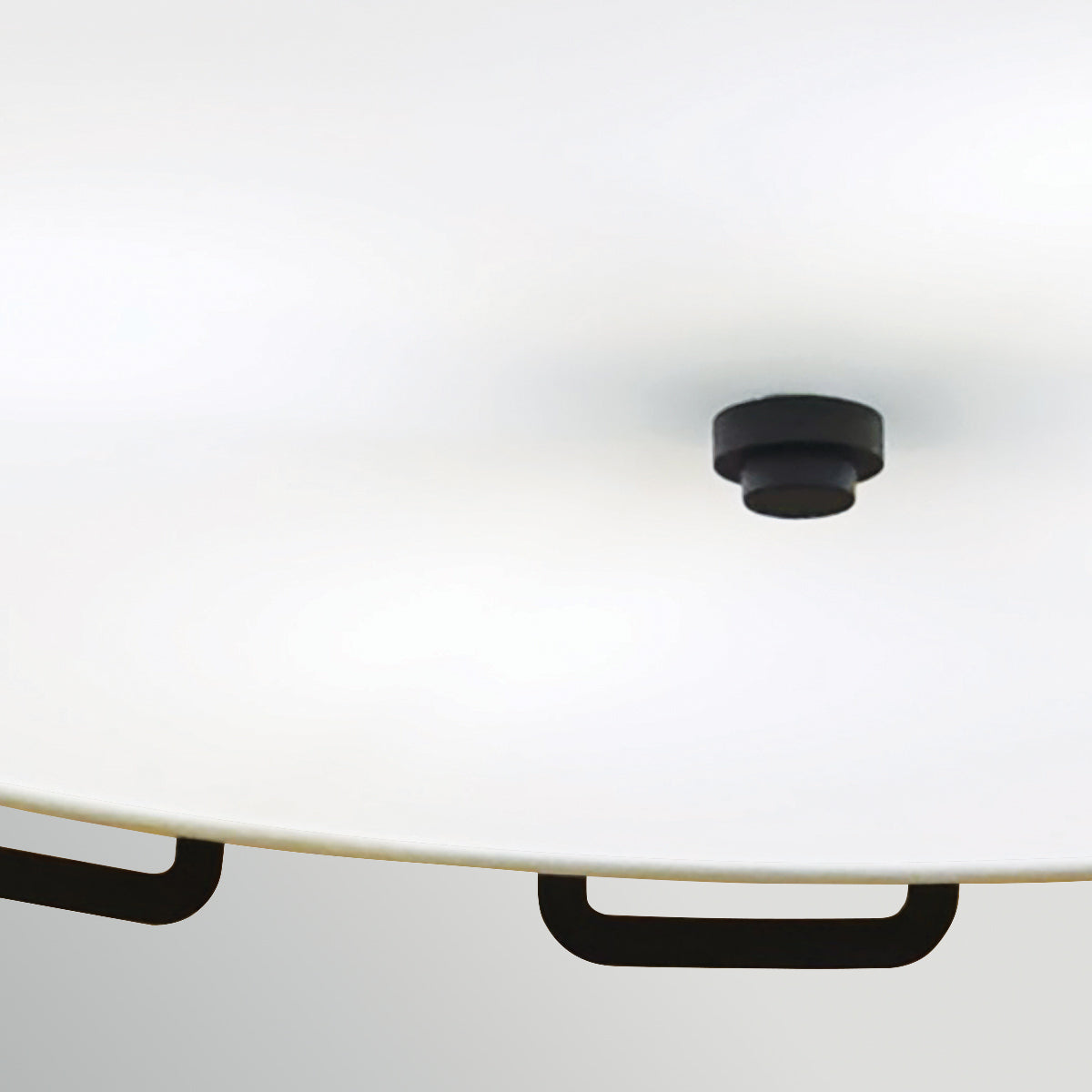 Sabina Single Drop Four Lamp Pendant in Black with Off White Shade