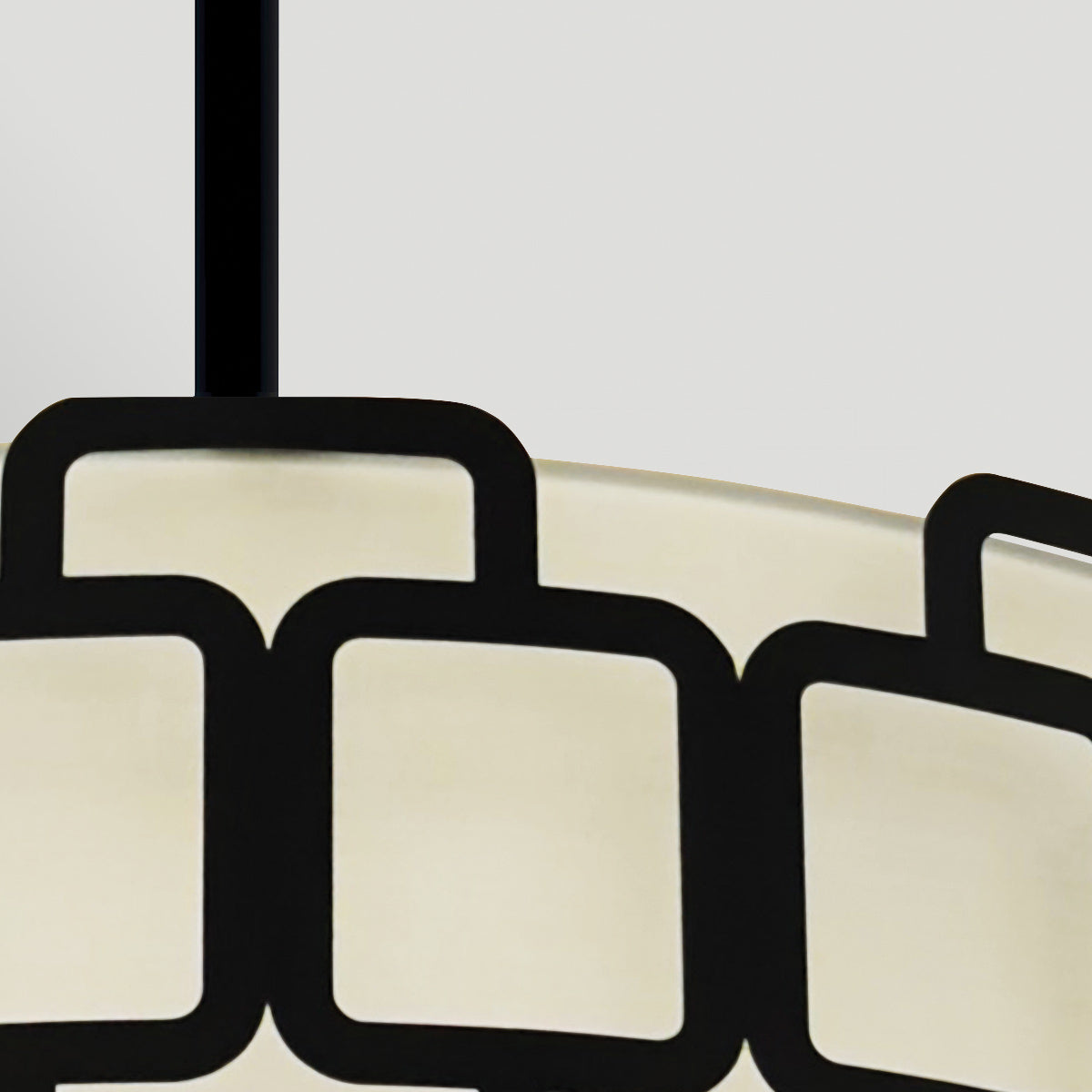 Sabina Single Drop Four Lamp Pendant in Black with Off White Shade