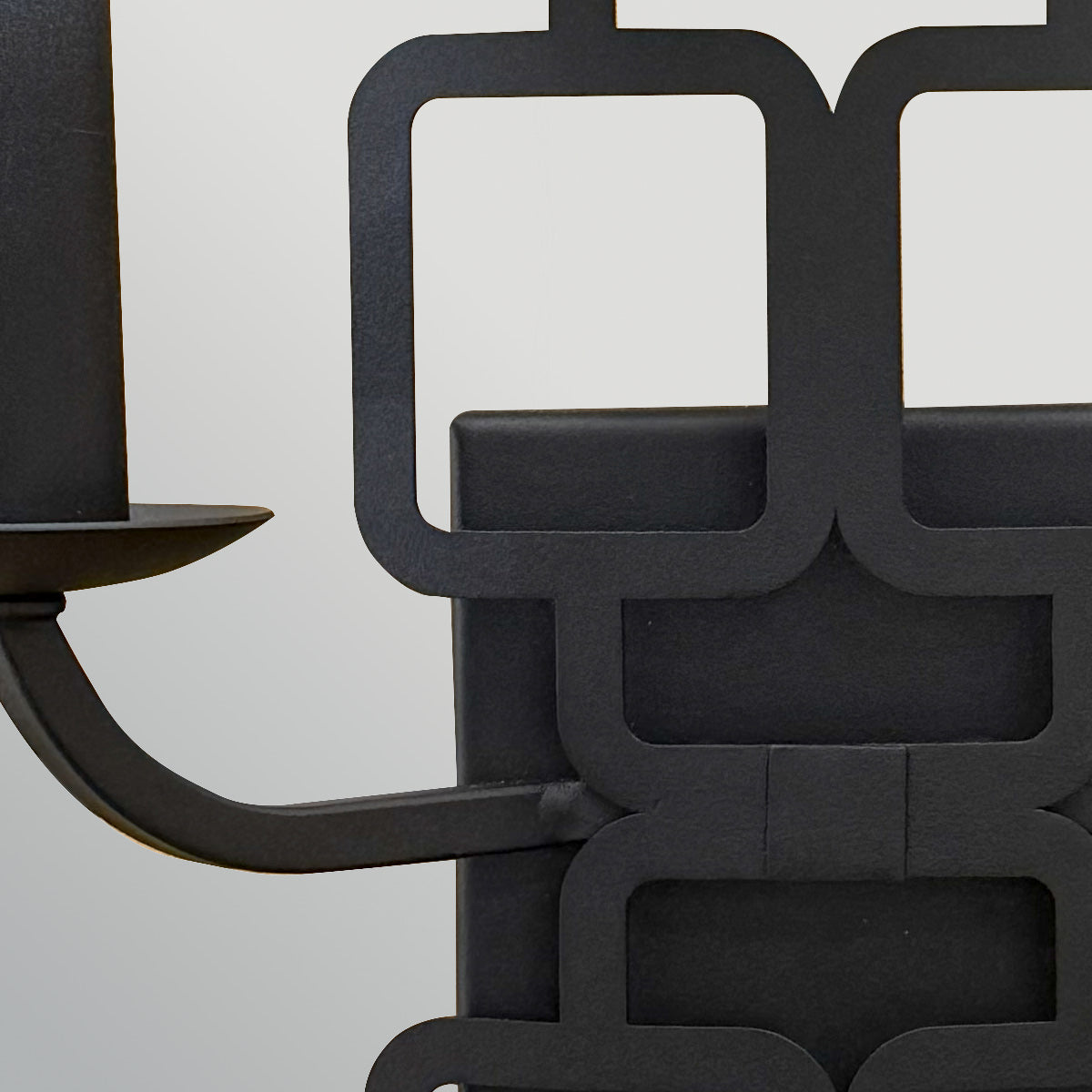 Sabina Twin Arm Wall Light in Black with Off White Shades