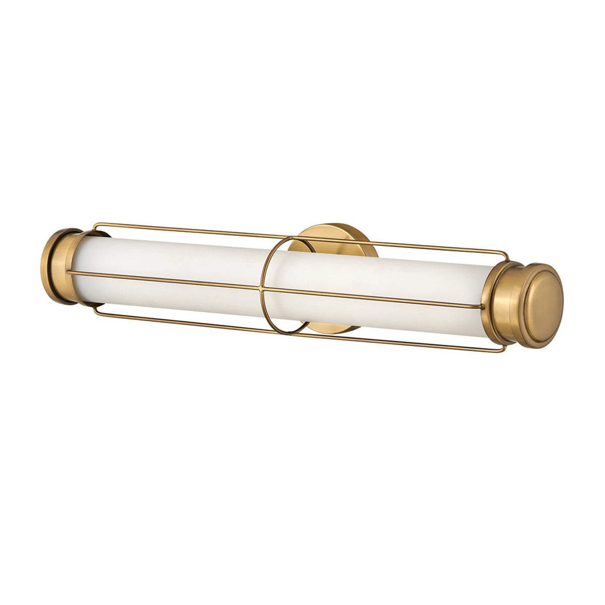 Saylor Medium IP44 Dimmable LED Bathroom Wall Light in Heritage Brass