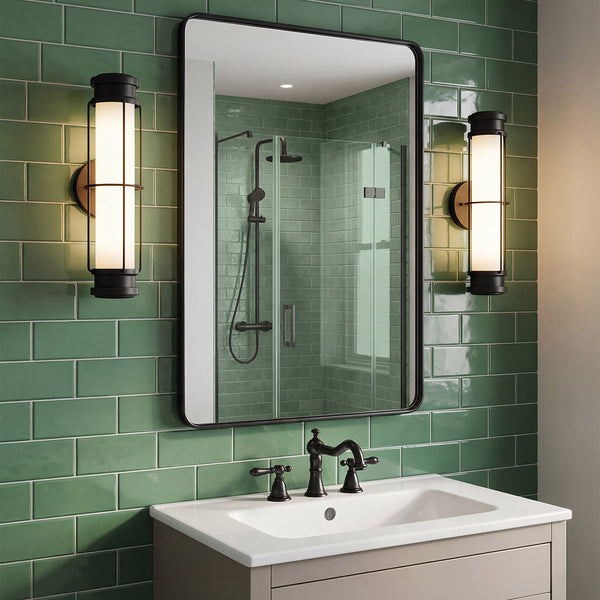 Saylor Small IP44 Dimmable LED Bathroom Wall Light in Matte Black