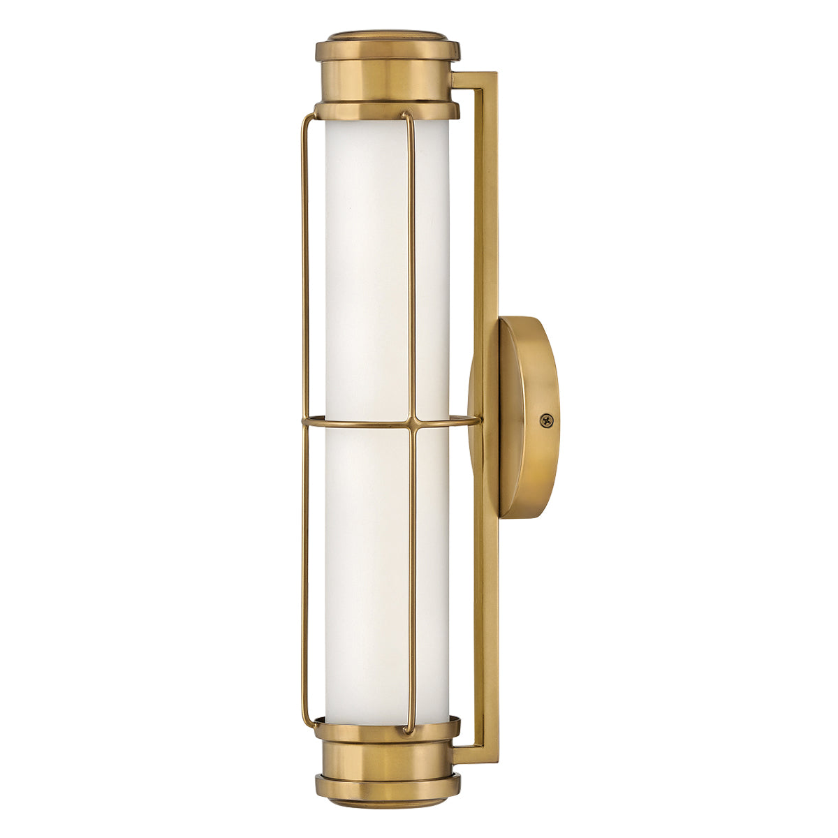Saylor Small IP44 Dimmable LED Bathroom Wall Light in Heritage Brass