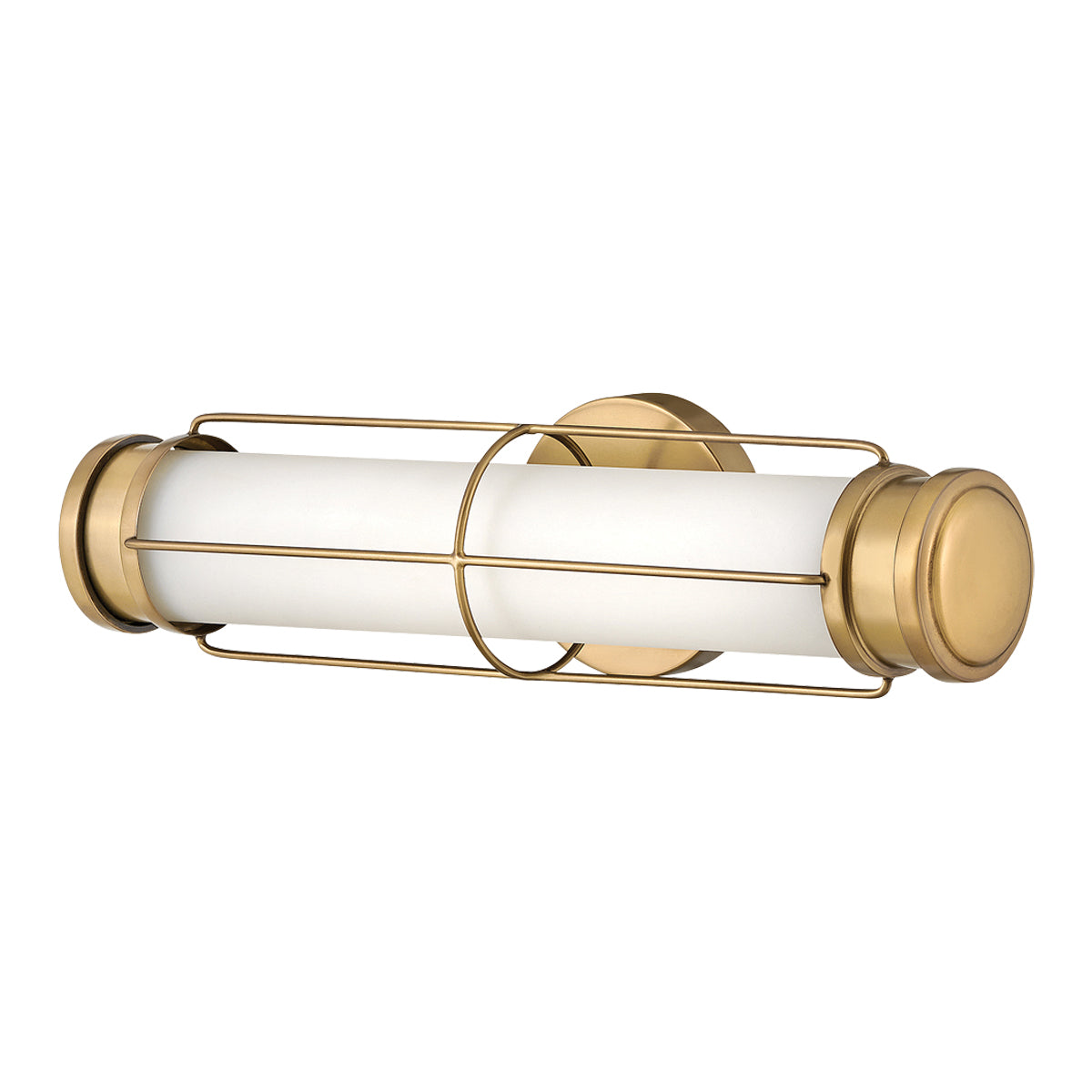 Saylor Small IP44 Dimmable LED Bathroom Wall Light in Heritage Brass
