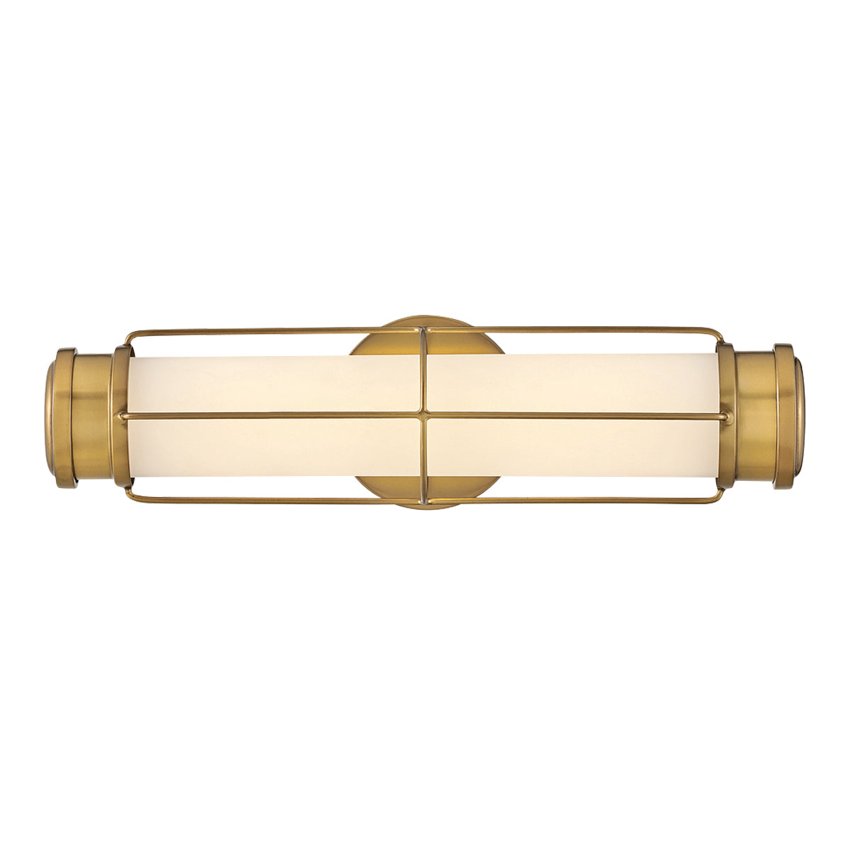 Saylor Small IP44 Dimmable LED Bathroom Wall Light in Heritage Brass